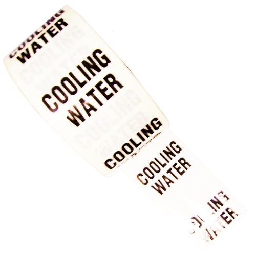 COOLING WATER - White Printed Pipe Identification (ID) Tape