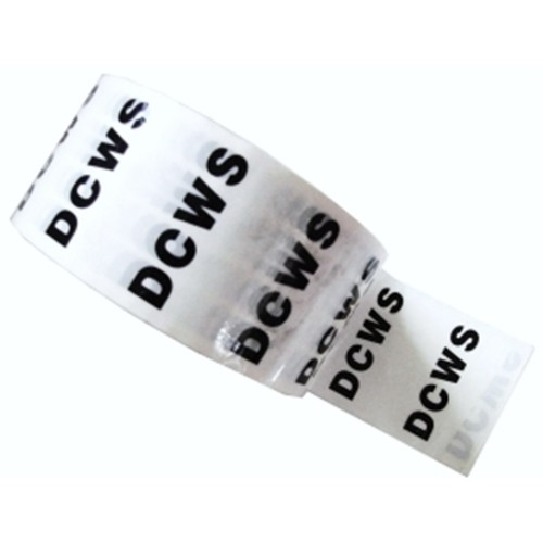 D C W S (DCWS) - White Printed Pipe Identification (ID) Tape