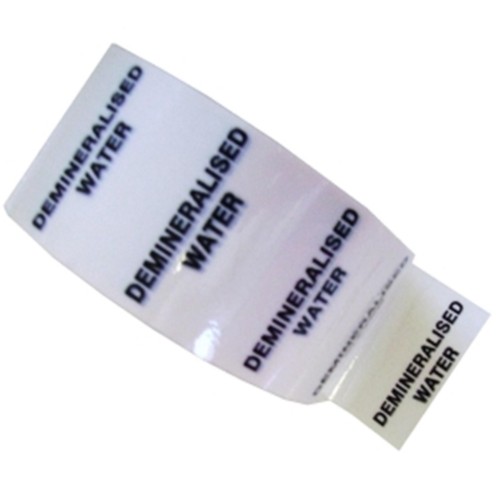 DEMINERALISED WATER - White Printed Pipe Identification (ID) Tape