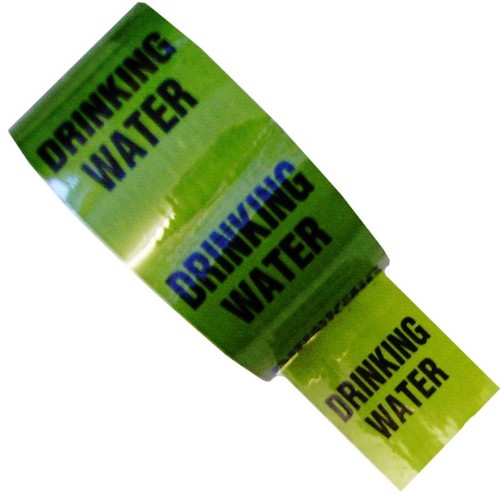 DRINKING WATER (48mm Black Text) - Colour Printed Pipe Identification (ID) Tape