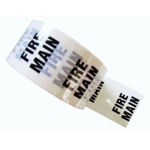FIRE MAIN - White Printed Pipe Identification (ID) Tape