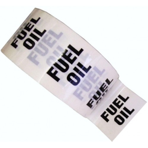 FUEL OIL - White Printed Pipe Identification (ID) Tape