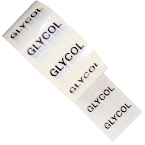 GLYCOL (C2H6O2) - White Printed Pipe Identification (ID) Tape