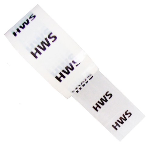 HWS - White Printed Pipe Identification (ID) Tape