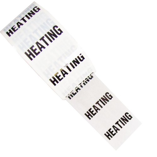 HEATING - White Printed Pipe Identification (ID) Tape