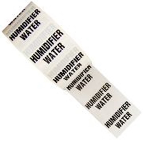 HUMIDIFIER WATER - White Printed Pipe Identification (ID) Tape