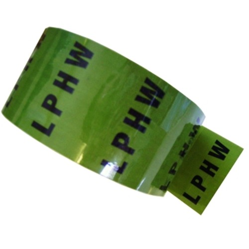 LPHW (L P H W / Low Pressure Hot Water) - Colour Printed Pipe Identification (ID) Tape