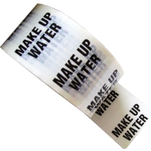 MAKE UP WATER - White Printed Pipe Identification (ID) Tape