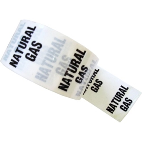 NATURAL GAS - White Printed Pipe Identification (ID) Tape