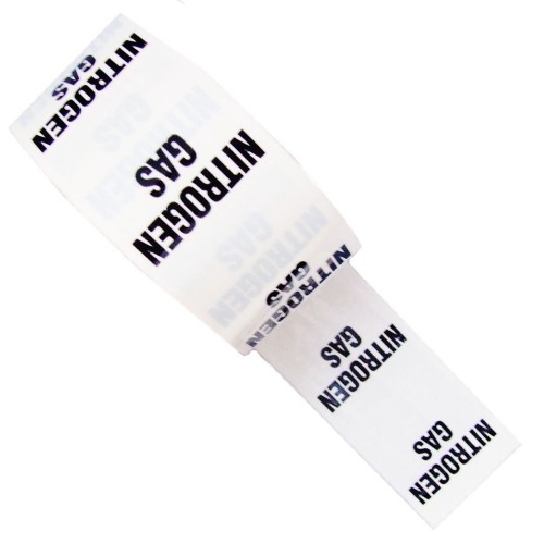 NITROGEN GAS - White Printed Pipe Identification (ID) Tape