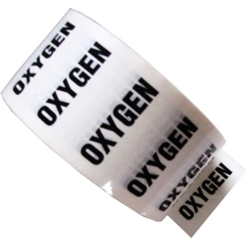 OXYGEN (O2) - White Printed Pipe Identification (ID) Tape