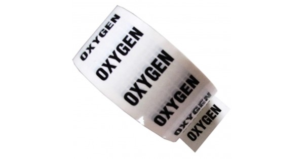 O2 Clean Tape OXYGEN - White Printed Pipe Identification (ID) Tape- Campbell ...