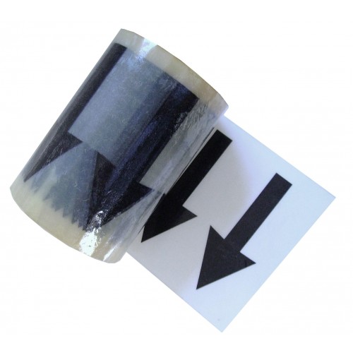 Arrows Across the Tape (144mm) - Clear Pipe Identification (ID) Tape