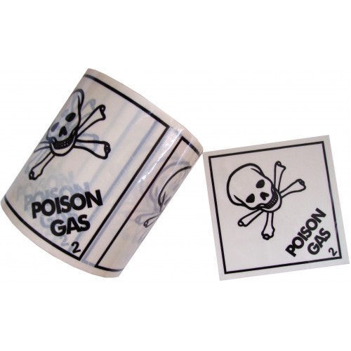 2 Poison Gas - Premium Hazard Labels