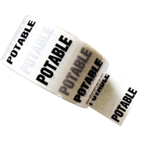 POTABLE - White Printed Pipe Identification (ID) Tape