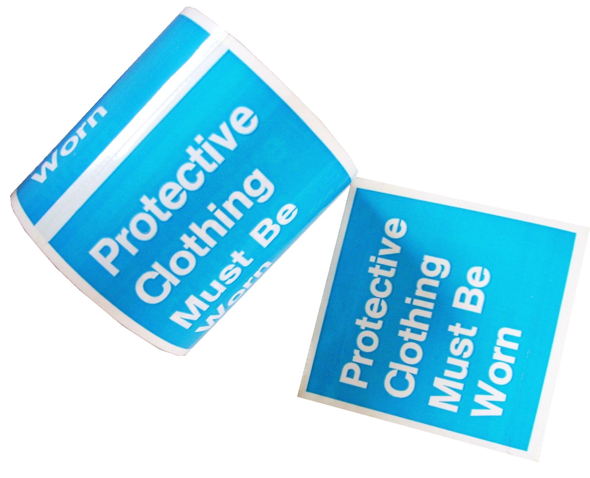 Protective clothing must be worn Premium Hazard Labels