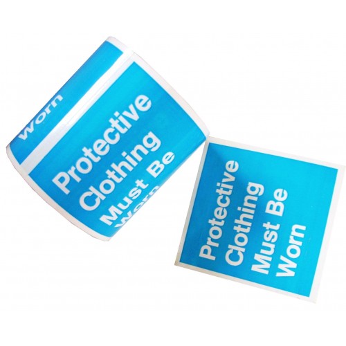 Protective clothing must be worn - Premium Hazard Labels