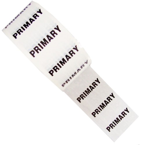 PRIMARY - White Printed Pipe Identification (ID) Tape