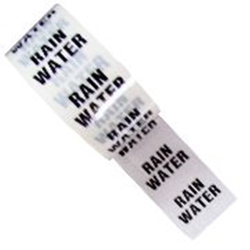 RAIN WATER - White Printed Pipe Identification (ID) Tape