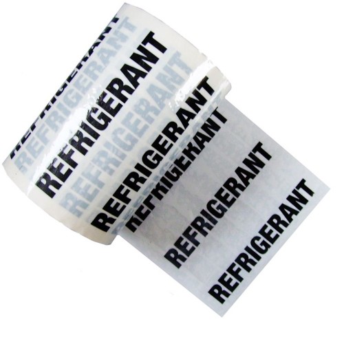 REFRIGERANT - White Printed Pipe Identification (ID) Tape
