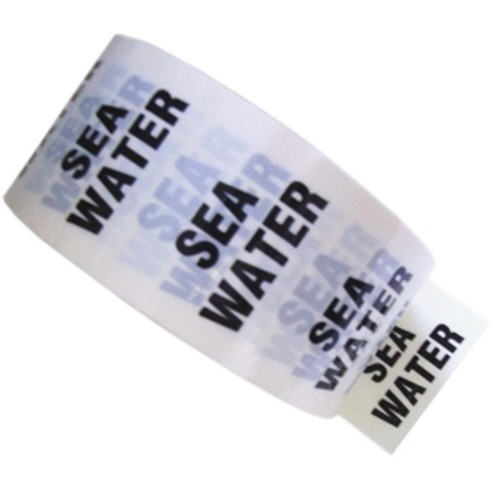 SEA WATER - White Printed Pipe Identification (ID) Tape