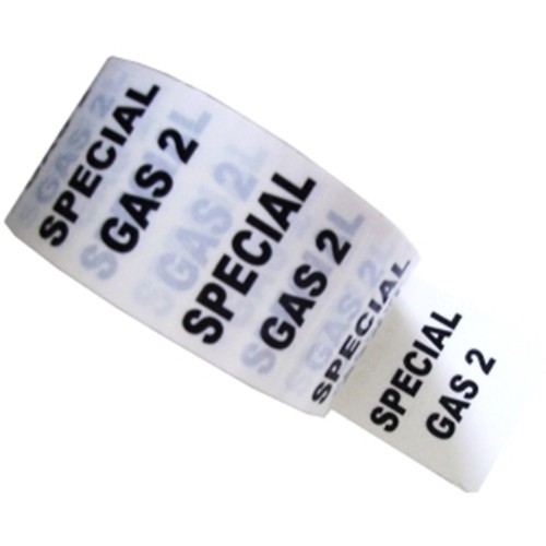 SPECIAL GAS 2 - White Printed Pipe Identification (ID) Tape