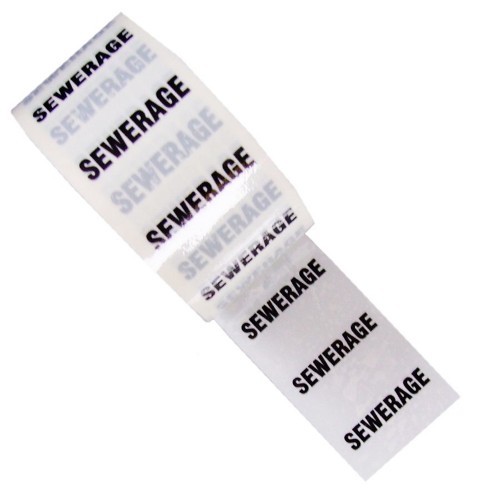 SEWERAGE - White Printed Pipe Identification (ID) Tape