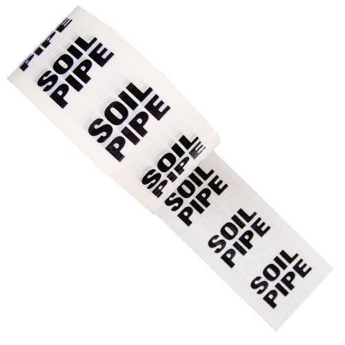 SOIL PIPE - White Printed Pipe Identification (ID) Tape