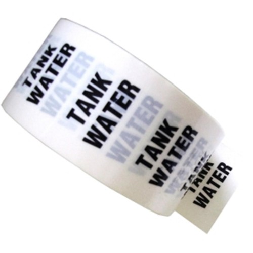 TANK WATER - White Printed Pipe Identification (ID) Tape