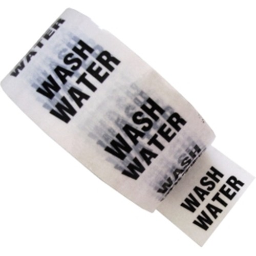 WASH WATER - White Printed Pipe Identification (ID) Tape